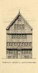 202594 Opstand van de gereconstrueerde houten voorgevel van het huis 't Glint (Neude 39) te Utrecht, op de hoek van de ...